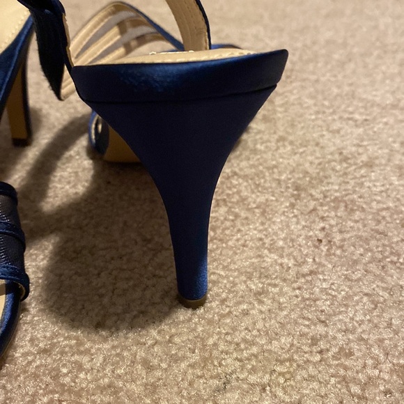 Nina sandal with mesh color Satin Navy, heel height 3.25” size 11M - Picture 2 of 6
